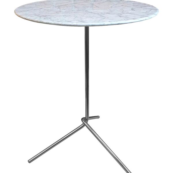 Mesa Lateral Flip Cromada Com 50cm De Altura E Tampo De 40cm