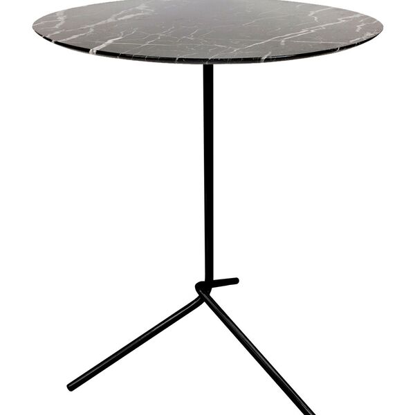 Mesa Lateral Flip Preta Brilhante Com 50cm De Altura E Tampo