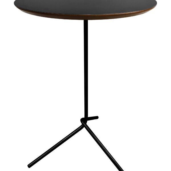 Mesa Lateral Flip Preta Brilhante Com 60cm De Altura E Tampo