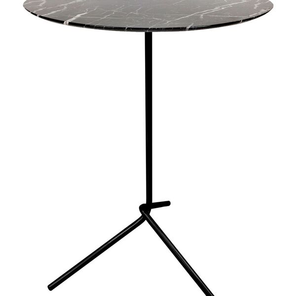 Mesa Lateral Flip Preta Brilhante Com 60cm De Altura E Tampo