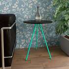 Mesa Lateral Gabriela Wood Azul Turquesa