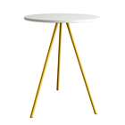 Mesa Lateral Gabriela Wood Branca E Amarela