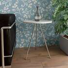 Mesa Lateral Gabriela Wood Branca E Cinza