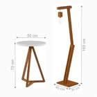 Mesa Lateral Graham Branco Amêndoa Com Luminária Retrô