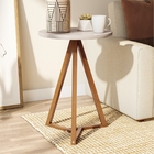 Mesa Lateral Graham Off White Amêndoa Com Luminária Retrô