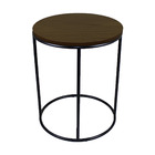 Mesa Lateral Hernane Estilo Industrial 45cm - Castanho