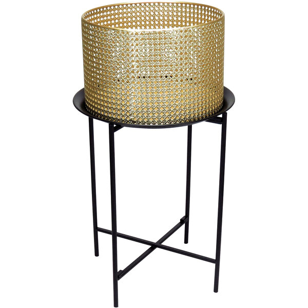 Mesa Lateral Home&co Com Cachepo Vaso Decorativo Planta Metal