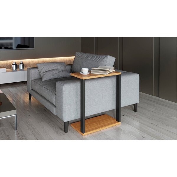 Mesa Lateral Industrial 60x32cm  Freijó/preto Fosco