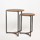 Mesa Lateral Industrial Aço E Mdf Delta Acabamento Couro