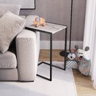 Mesa Lateral Industrial Artesano Thassos / Preto