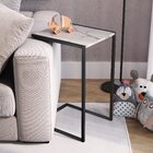 Mesa Lateral Industrial Artesano Thassos / Preto