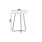 Mesa Lateral Industrial Gávea Com 50 Cm - Branco/preto