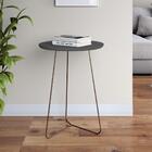 Mesa Lateral Industrial Gávea Com 70 Cm - Cinza Grafite/doura