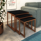 Mesa Lateral Industrial Trio Isabella Cobre E Tampo Preto