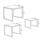 Mesa Lateral Industrial Trio Isabella Preto  E Tampo Preto