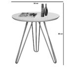 Mesa Lateral Jade Pé Cobre Bisart Decor Branco