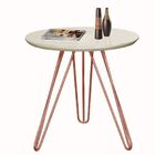 Mesa Lateral Jade Pé Cobre Bisart Decor Off White