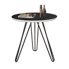 Mesa Lateral Jade Pé Preto Bisart Decor Preto/branco