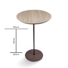 Mesa Lateral Karla - Baixa, Tampo Redondo Itapuã E Base Aço C