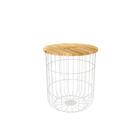 Mesa Lateral Keji Branca E Natural D42cm