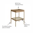 Mesa Lateral Laís Quadrada C/ Prateleira  43cm Palhinha Pé Me
