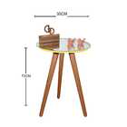 Mesa Lateral Laqueada Com Espelho Tripé 35cm - Amarela - 70cm