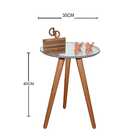 Mesa Lateral Laqueada Com Espelho Tripé 35cm - Off White - 60