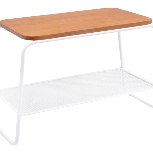 Mesa Lateral Letti Banco Sapateira Industrial Elegante Branco