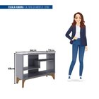 Mesa Lateral Loft Cinza Brilho/nature