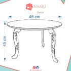 Mesa Lateral Maalu 45cm - Cor Branco E Preto