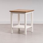 Mesa Lateral Madeira Maciça Vanilla Yescasa Amêndoa/branco