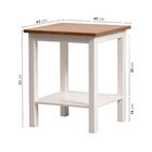 Mesa Lateral Madeira Maciça Vanilla Yescasa Amêndoa/branco
