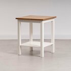 Mesa Lateral Madeira Maciça Vanilla Yescasa Amêndoa/branco