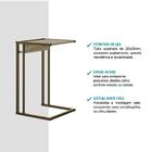 Mesa Lateral Madeirada Noce E Tubos Ouro Velho