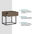 Mesa Lateral Madeirado E Tubos Pretos