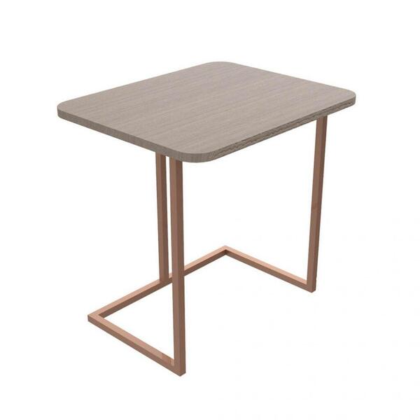 Mesa Lateral Maior Bronze Madeirado Escuro Lilies Móveis