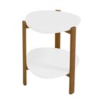 Mesa Lateral Mar De Morros  Macadamia/branco Fosco