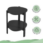 Mesa Lateral Mar De Morros  Preto Ebanizado/preto Fosco