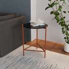 Mesa Lateral Marbella Preta E Cobre