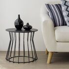 Mesa Lateral Mdp Preta Sala De Estar  Preto