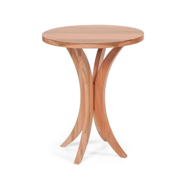 Mesa Lateral Média Com Tampo De Madeira  - Natural