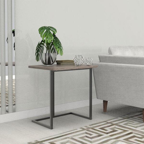 Mesa Lateral Menor Preto Madeirado Escuro Lilies Móveis