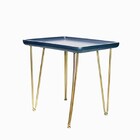 Mesa Lateral Metal Madeira Preta E Dourada