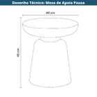 Mesa Lateral Minimalista Pausa Rivatti 40cm Pp Grafite