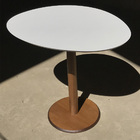 Mesa Lateral Monopé Design Orgânico 35x50cm - Branca E Mel