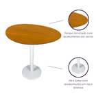 Mesa Lateral Monopé Design Orgânico 50x64cm - Branco E Mel