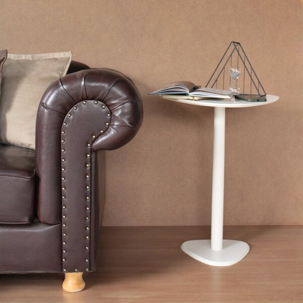 Mesa Lateral Monopé Em Mdf Palheta 40x38cm Branco