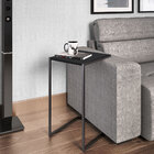 Mesa Lateral Multiuso Estilo Industrial Preto Base Metálica P