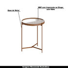 Mesa Lateral Nezuko 66cm Base Cobre Tampo Off White G29 - Gra