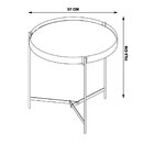 Mesa Lateral Nezuko 71cm Base Grafite Tampo Mármore Branco G2